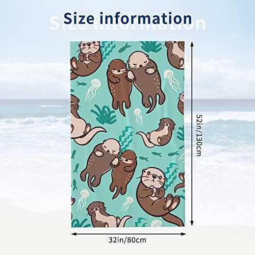 Sea Sea Otters ชายหาดชายหาดผ้าเช็ดตัวผ้าเช็ดปากไมโครฟิล์มแห้งอย่างรวดเร็วสำหรับเด็กผู้ใหญ่นุ่มสบายนอกบ้านผ้าขนหนูว่ายน้ำ