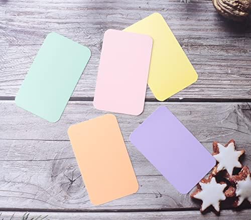 Sowaka 100 PCS Mini Cards เปล่าสีสันสดใสรอบมุมกระดาษแข็ง