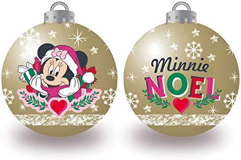 Arditex WD14011 แพ็คของ 6 Disney-Minnie คริสต์มาสต้นคริสต์มาสเส้นผ่าศูนย์กลาง 8 ซม.
