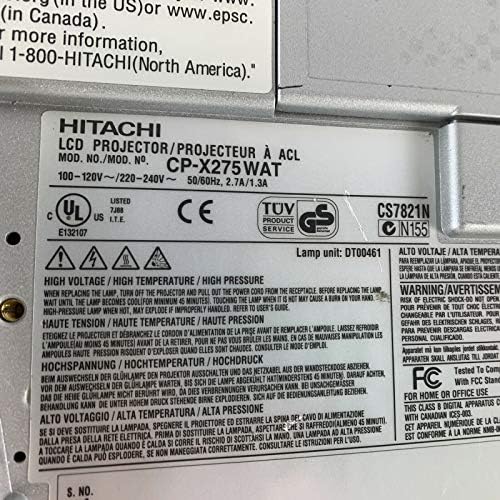 Hitachi CP-X275 XGA Portable Projector 3LCD