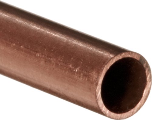 Copper C122 ท่อกลมไร้รอยต่อ, 3/32 OD, 0.06575 ID, 0.014 ผนัง, 12 ความยาว