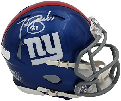 Tiki Barber ลงนามใน New York Giants Speed ​​NFL Mini Helmet - หมวกกันน็อก NFL Mini ที่มีลายเซ็นต์
