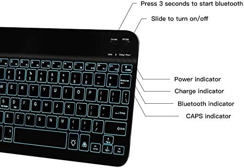 คีย์บอร์ด BoxWave เข้ากันได้กับ Motorola Moto G53 - Slimkeys Bluetooth Keyboard - พร้อมแบ็คไลท์แป้นพิมพ์แบบพกพาพร้อมไฟหลังที่สะดวกสำหรับ