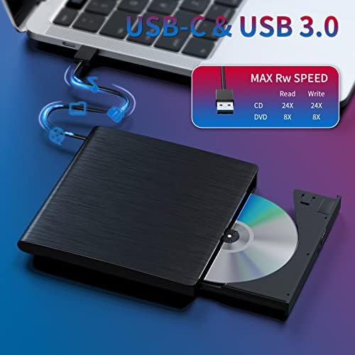 ซีดีภายนอก/ดีวีดีไดรฟ์สำหรับแล็ปท็อป,ยูเอสบี 3.0 เครื่องเขียนซีดีแบบพกพาซีดี/ดีวีดี&ไดรฟ์ออปติคอล