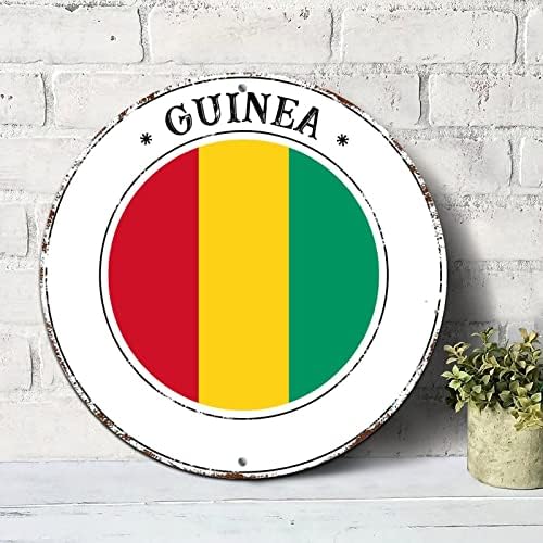 Guinea Flag โลหะดีบุกผนังศิลปะการตกแต่งอลูมิเนียมโลหะพวงหรีดป้ายโทรม Rust ฟรีสภาพอากาศป้องกันไม่ให้เกิดการทนทาน