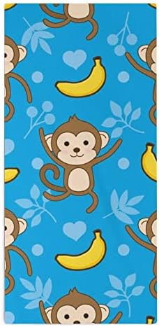 ผ้าขนหนู Monkeys และ Bananas Microfiber Towels Super ดูดซับผ้าเช็ดตัวผ้าแห้งเร็ว