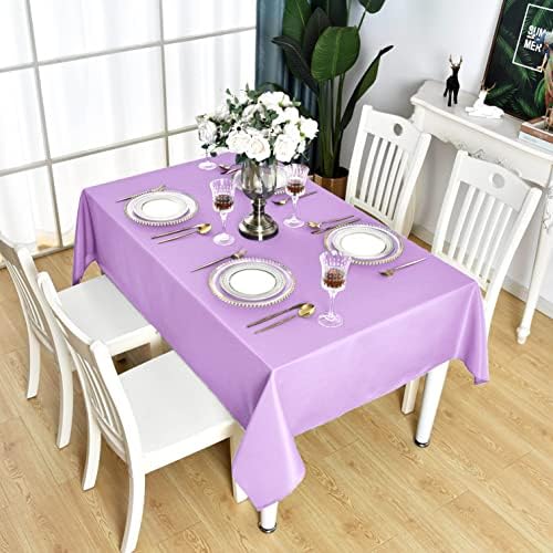 Kaipho Lavender รูปสี่เหลี่ยมผืนผ้าผ้าปูโต๊ะกันน้ำทนกันน้ำทนความทนทานต่อรอยย่นผ้าโต๊ะฟรีผ้าโพลีเอสเตอร์ 210GSM