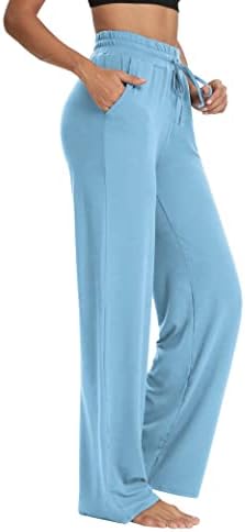 Sarin Mathews Womens Yoga Sweatpants ขากว้างเลานจ์ชุดนอนกางเกงกางเกงขายาว Joggers ออกกำลังกายที่สวมใส่ได้