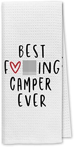 Dibor ที่ดีที่สุด f*cking camper เคยผ้าขนหนูผ้าเช็ดตัวผ้าเช็ดจานผ้าเช็ดปาก, แคมป์ปิ้งตลกตกแต่งผ้าเช็ดมือผ้าเช็ดมือผ้าขนหนูชาสำหรับห้องน้ำห้องน้ำ,